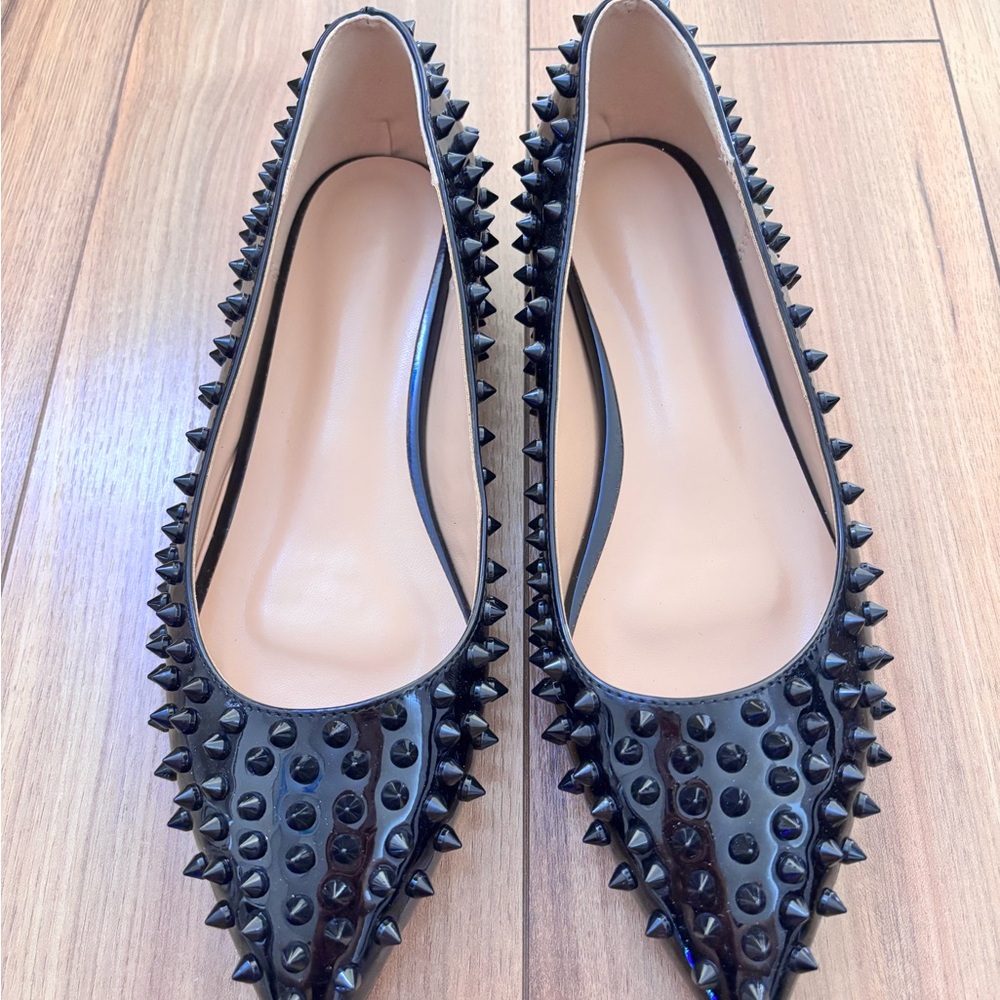 Black Studded Women's Flats MAD LIT!